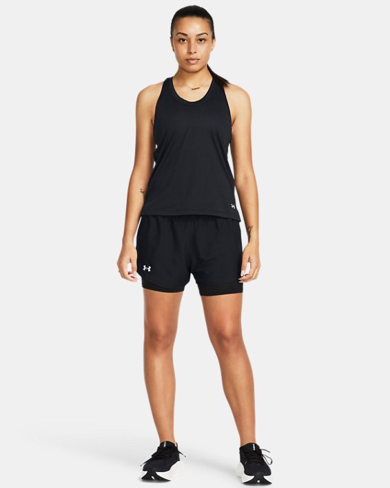 Women's UA Fly-By 2-in-1 Shorts in Black image number 2